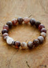 Boho Bracelet, Stretchy Bracelet, Black Botswana Onyx, Howlite